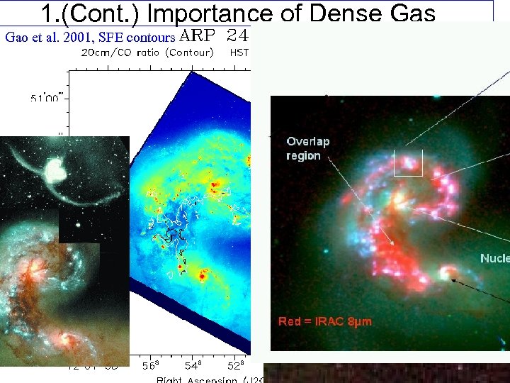 1. (Cont. ) Importance of Dense Gas Gao et al. 2001, SFE contours 