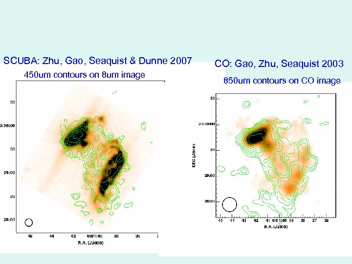 SCUBA: Zhu, Gao, Seaquist & Dunne 2007 450 um contours on 8 um image