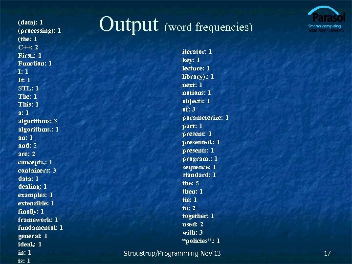 (data): 1 (processing): 1 (the: 1 C++: 2 First, : 1 Function: 1 It: