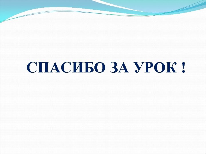 СПАСИБО ЗА УРОК ! 