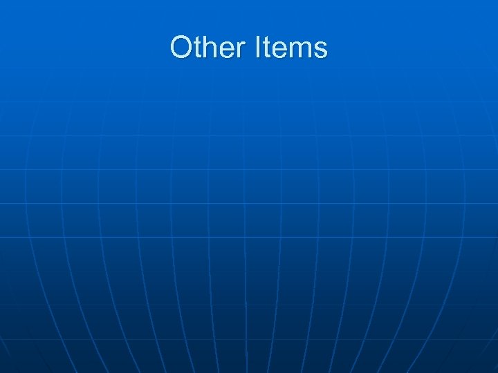 Other Items 