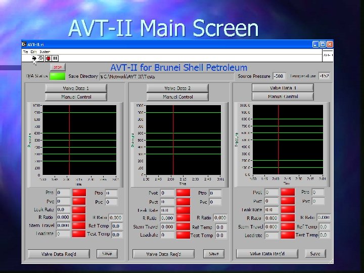 AVT-II Main Screen 