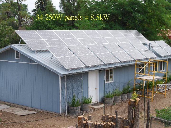 34 250 W panels = 8. 5 k. W 