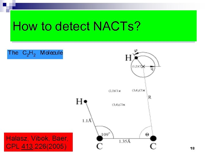 How to detect NACTs? Halasz, Vibok, Baer, CPL 413, 226(2005) 18 