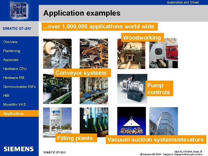 for internal use only Automation and Drives Application examples SIMATIC HMI SIMATIC S 7