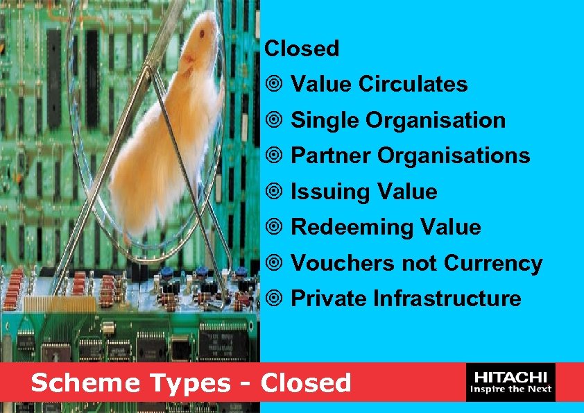 Closed ¥ Value Circulates ¥ Single Organisation ¥ Partner Organisations ¥ Issuing Value ¥