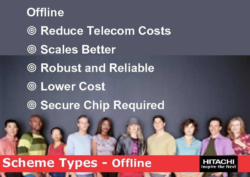Offline ¥ Reduce Telecom Costs ¥ Scales Better ¥ Robust and Reliable ¥ Lower