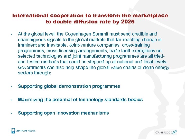 International cooperation to transform the marketplace to double diffusion rate by 2025 • At