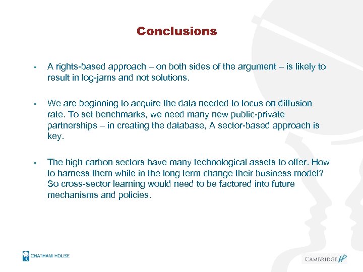 Conclusions • A rights-based approach – on both sides of the argument – is