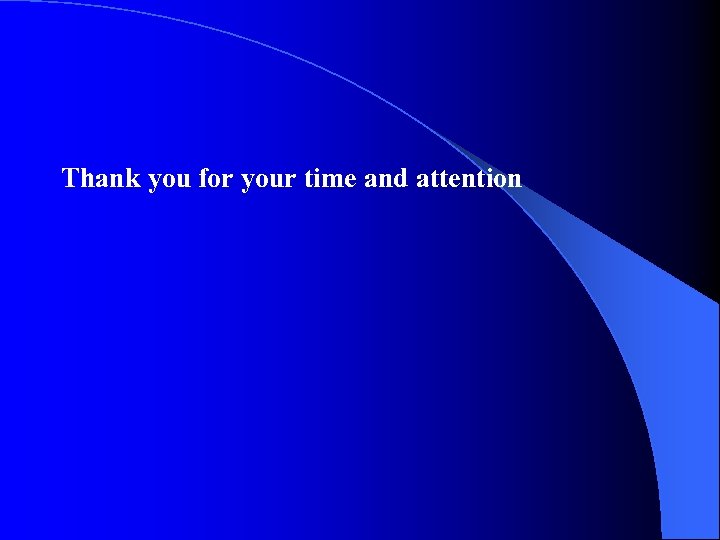 Thank you for your time and attention 