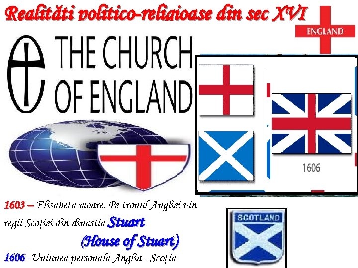 Realităţi politico-religioase din sec XVI Regele Henric al VIII-lea Tudor întemeiază o nouă Biserică