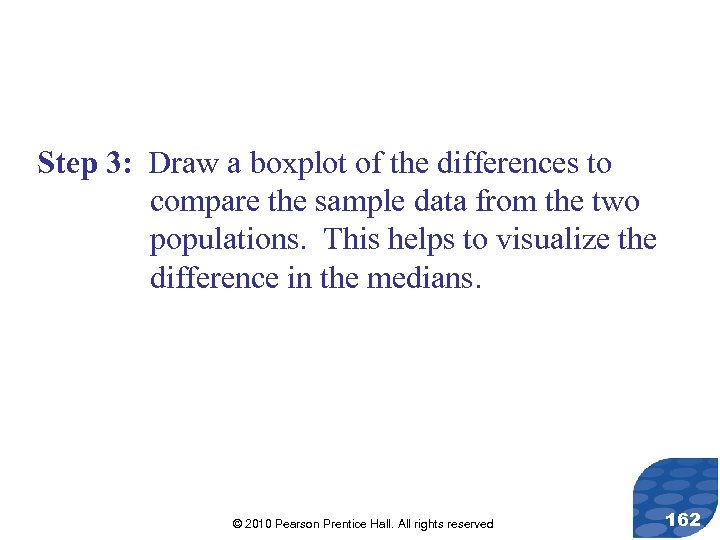 Step 3: Draw a boxplot of the differences to compare the sample data from