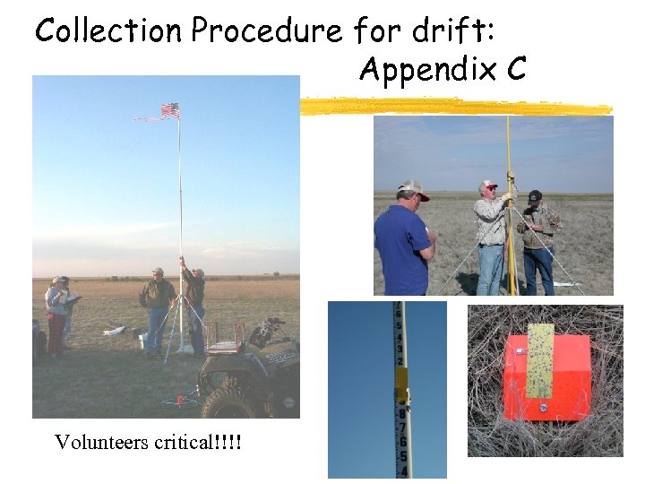 Collection Procedure for drift: Appendix C Volunteers critical!!!! 