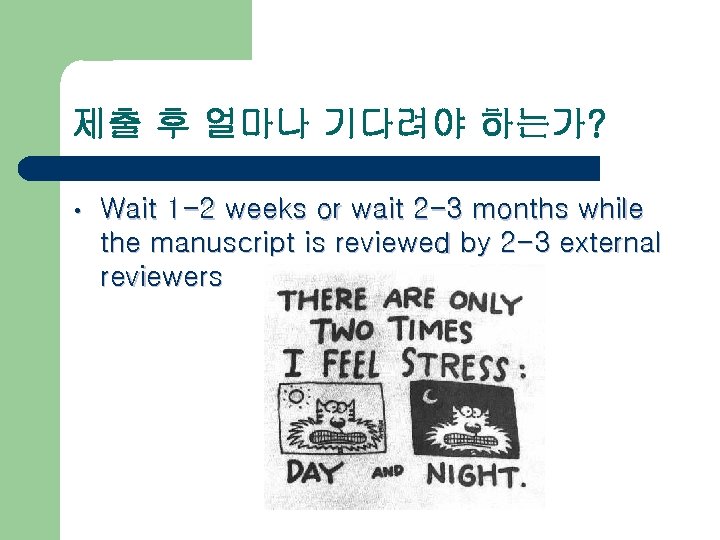 제출 후 얼마나 기다려야 하는가? • Wait 1 -2 weeks or wait 2 -3