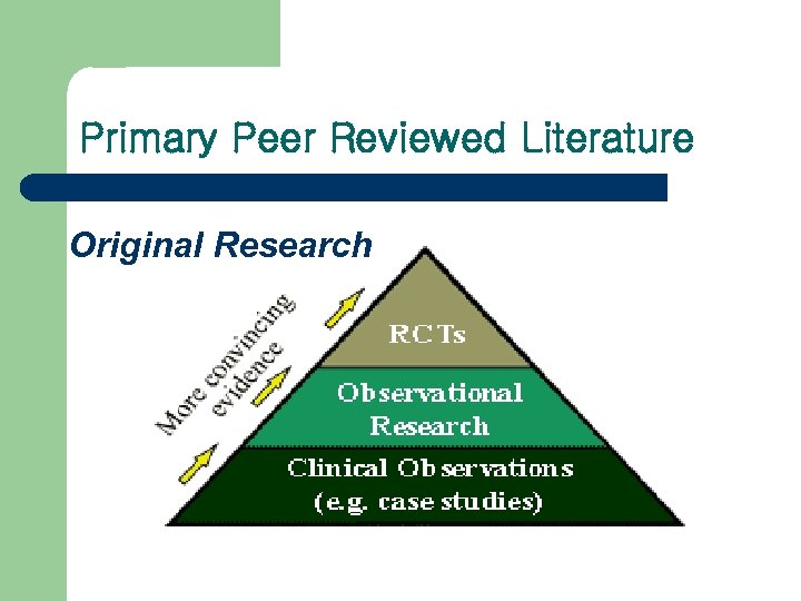 Primary Peer Reviewed Literature Original Research 