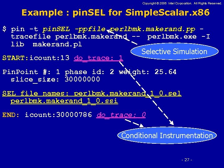 Copyright © 2006 Intel Corporation. All Rights Reserved. Example : pin. SEL for Simple.