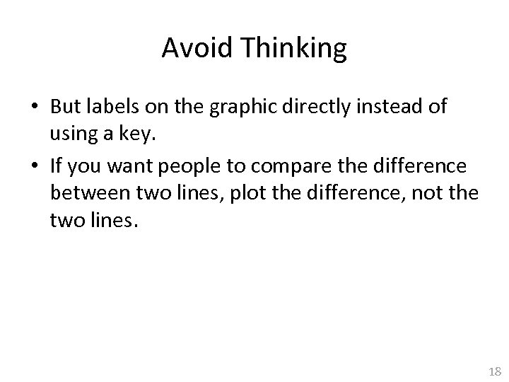 Avoid Thinking • But labels on the graphic directly instead of using a key.