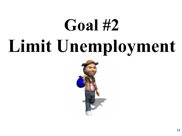 Goal #2 Limit Unemployment 32 