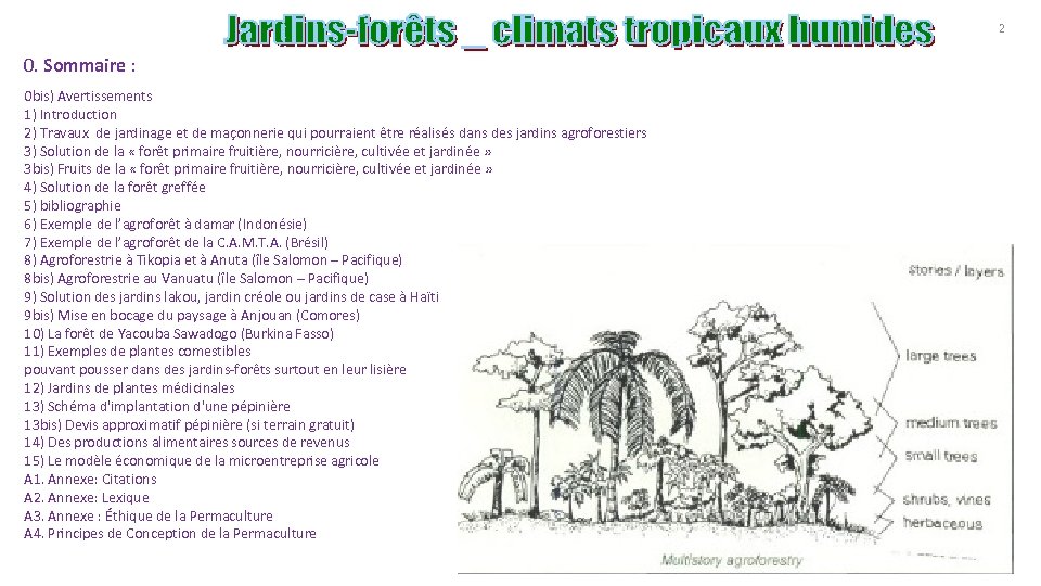 2 0. Sommaire : 0 bis) Avertissements 1) Introduction 2) Travaux de jardinage et