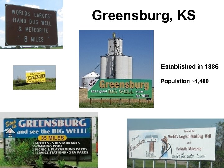 Greensburg, KS Established in 1886 Population ~1, 400 