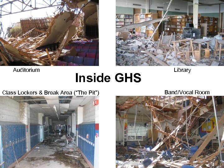 Auditorium Inside GHS Class Lockers & Break Area (“The Pit”) Library Band/Vocal Room 