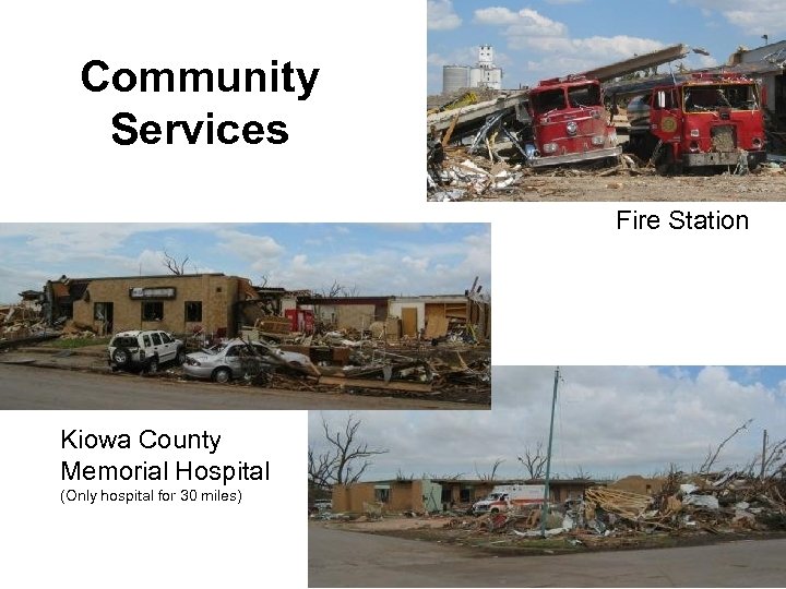 Community Services Fire Station Kiowa County Memorial Hospital (Only hospital for 30 miles) 