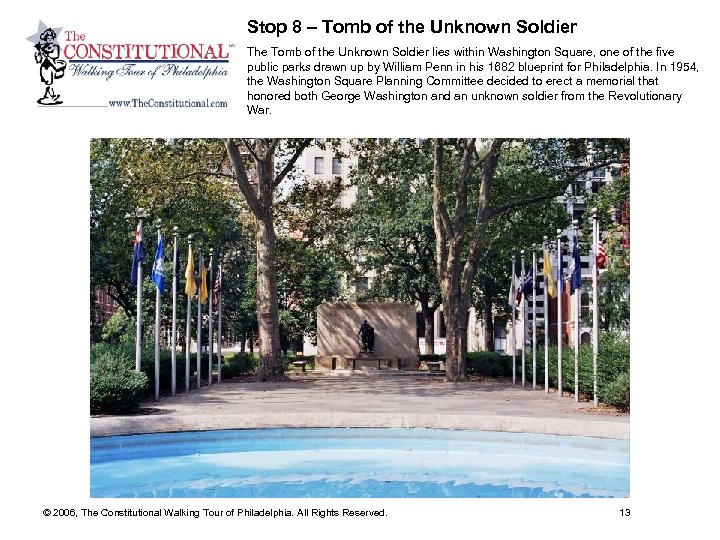 Stop 8 – Tomb of the Unknown Soldier The Tomb of the Unknown Soldier