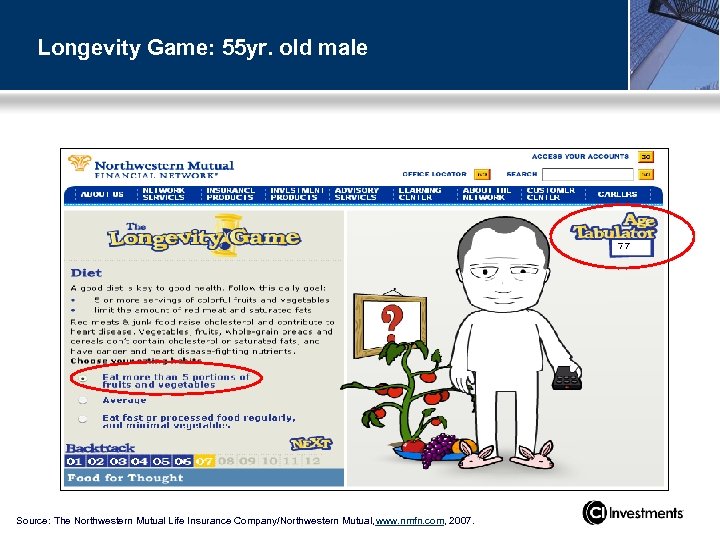 Longevity Game: 55 yr. old male Source: The Northwestern Mutual Life Insurance Company/Northwestern Mutual,