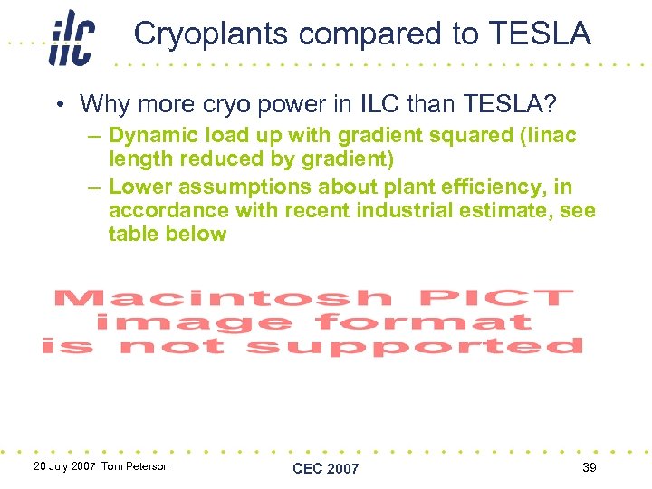 Cryoplants compared to TESLA • Why more cryo power in ILC than TESLA? –