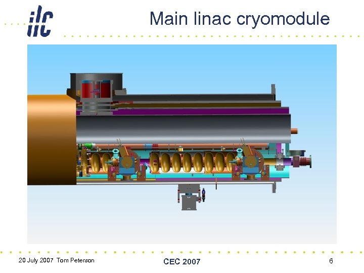Main linac cryomodule 20 July 2007 Tom Peterson CEC 2007 6 