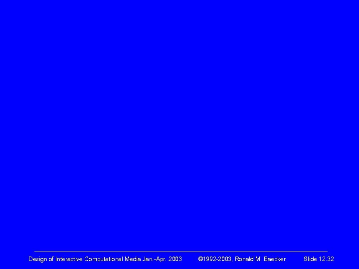 ————————————————————— Design of Interactive Computational Media Jan. -Apr. 2003 © 1992 -2003, Ronald M.