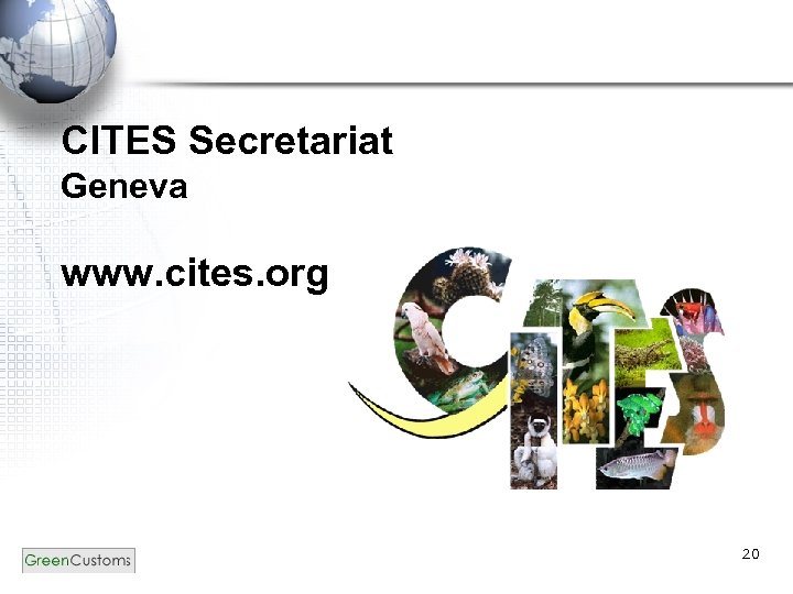 CITES Secretariat Geneva www. cites. org 20 
