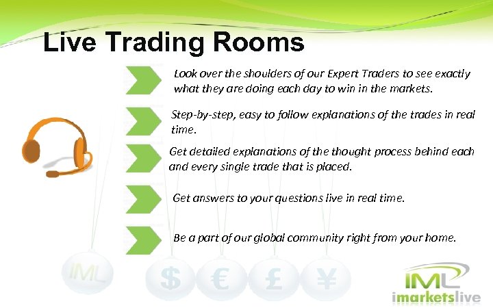 Live Trading Rooms Look over the shoulders of our Expert Traders to see exactly