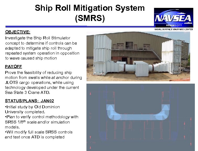 Ship Roll Mitigation System (SMRS) OBJECTIVE: Investigate the Ship Roll Stimulator concept to determine