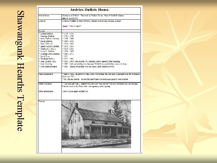 Shawangunk Hearths Template 
