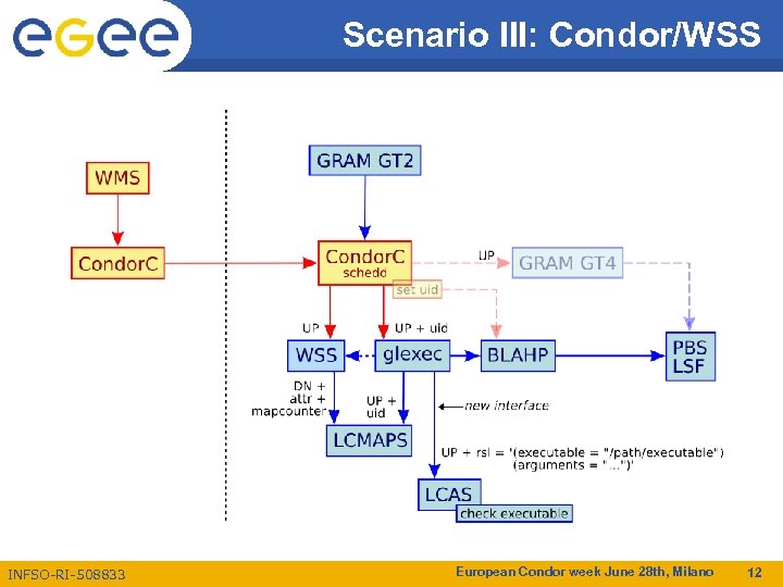 Scenario III: Condor/WSS INFSO-RI-508833 European Condor week June 28 th, Milano 12 