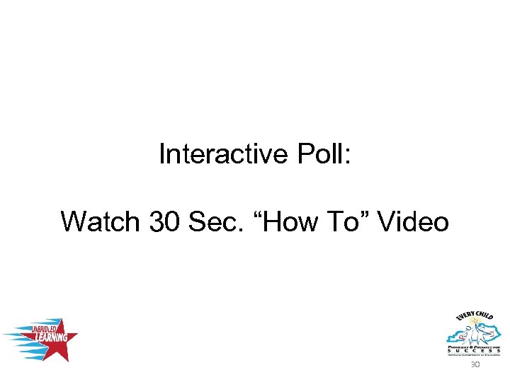 Interactive Poll: Watch 30 Sec. “How To” Video 30 