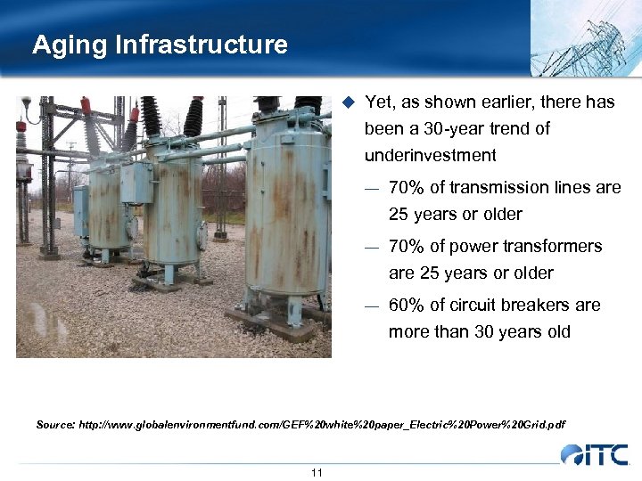 Aging Infrastructure u Yet, as shown earlier, there has been a 30 -year trend