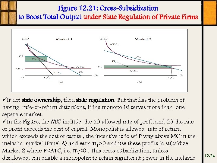 Figure 12. 21: Cross-Subsidization to Boost Total Output under State Regulation of Private Firms