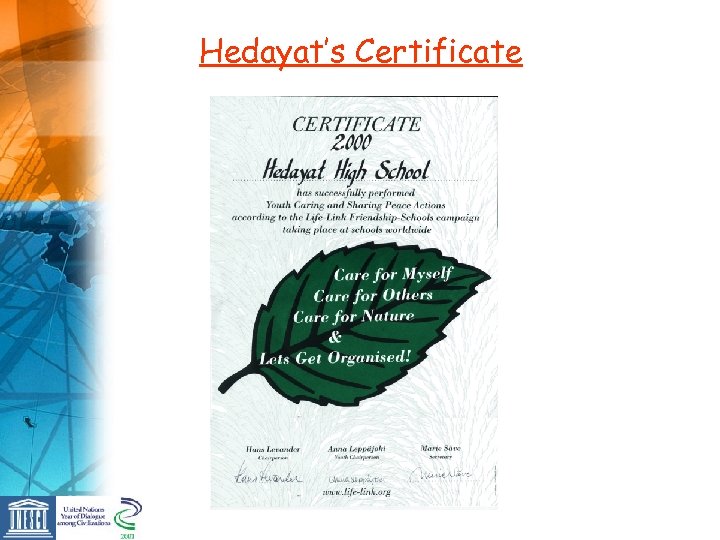 Hedayat’s Certificate 