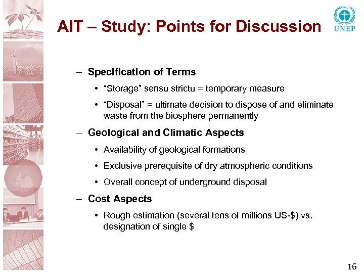 AIT – Study: Points for Discussion – Specification of Terms • “Storage” sensu strictu