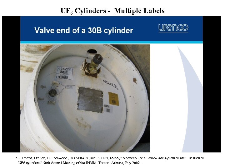 UF 6 Cylinders - Multiple Labels * P. Friend, Urenco, D. Lockwood, DOE/NNSA, and