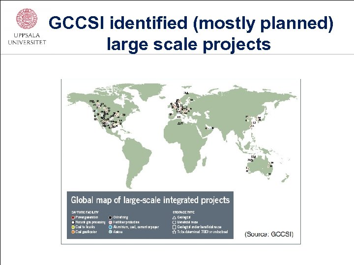 GCCSI identified (mostly planned) large scale projects 