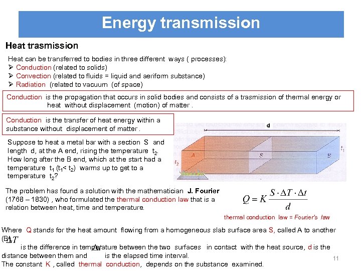 Energy transmission Heat trasmission Heat can be transferred to bodies in three different ways