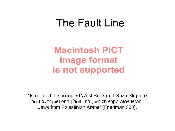 The Fault Line “Israel and the occupied West Bank and Gaza Strip are built
