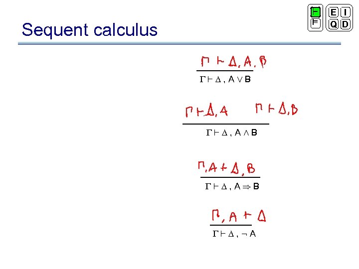 ` ² Sequent calculus ` , AÇB ` , AÆB ` , A)B `