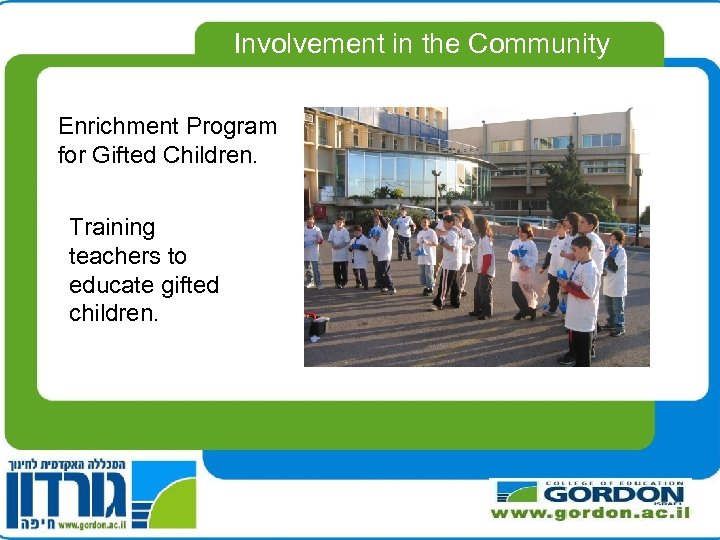 Involvement in the Community Enrichment Program for Gifted Children. Training teachers to educate gifted