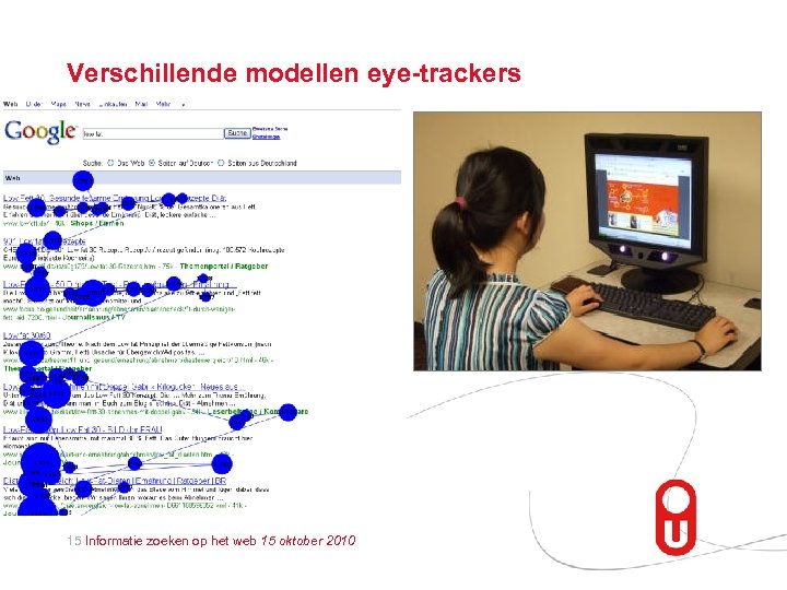 Verschillende modellen eye-trackers 15 Informatie zoeken op het web 15 oktober 2010 