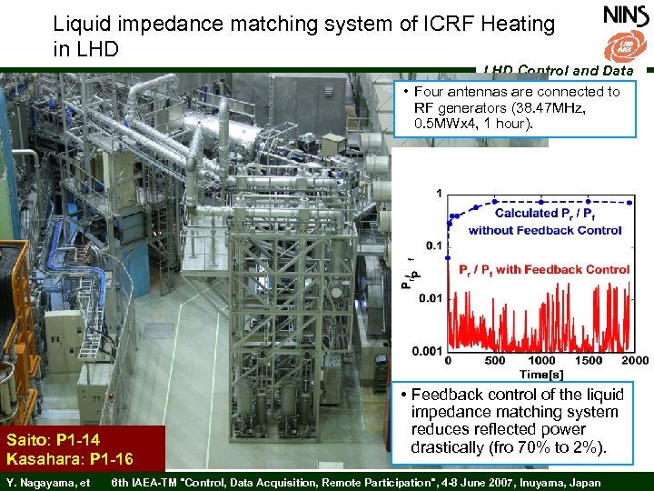 Liquid impedance matching system of ICRF Heating in LHD Control and Data • Four