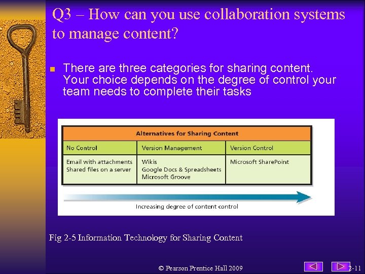 Q 3 – How can you use collaboration systems to manage content? n There